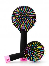 Rainbow Black Brush Perm Wave Straight Beauty Comb with Mirror