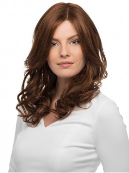 Brown 16" Wavy Long 100% Hand-tied Layered Hu...