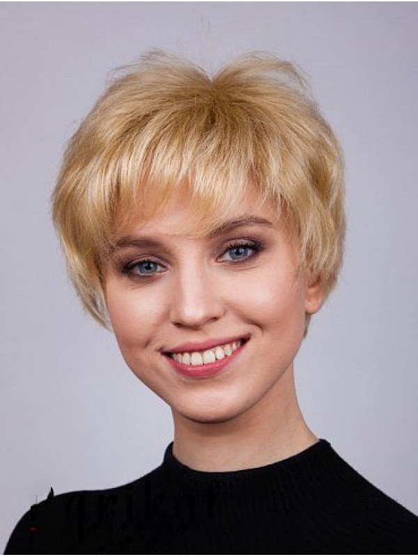 Boycuts Remy Human Hair Capless Straight Women Short Wigs