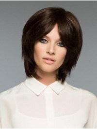 Brown Natural Straight Short Remy Human Hair Bob Wigs