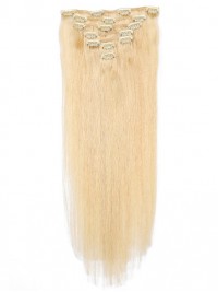 Blonde Long Straight Clip In Extension