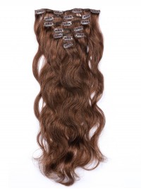 Brown Long Wavy Clip In Extension