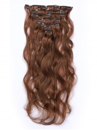 Brown Long Wavy Clip In Extension