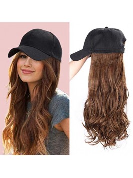 Brown Long Wavy Synthetic Wigs 26 Inches With Blac...