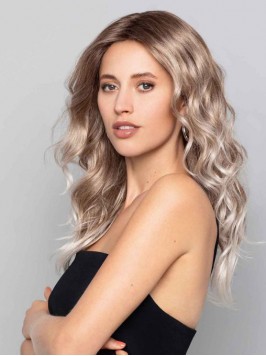 Blonde Wavy Synthetic Wig Without Bangs 16" C...
