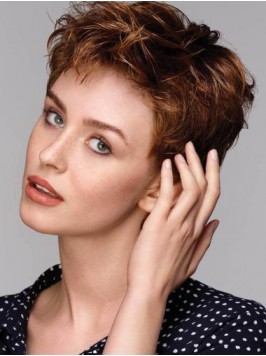 Women Synthetic Wigs Short Auburn Capless Wigs