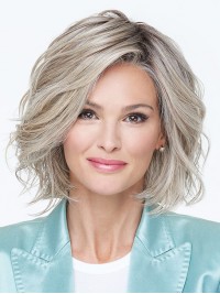 Glamorous Wig With Loose Waves Chin Length Bob Wigs