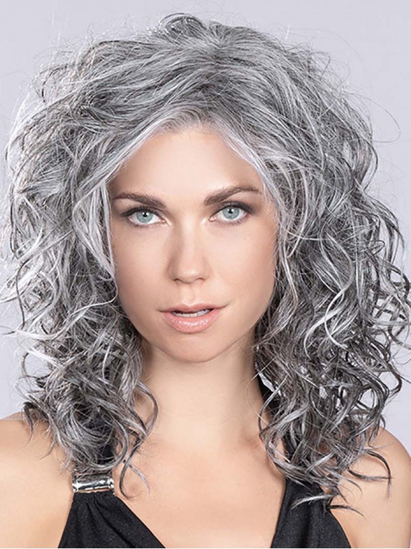 14" Curly Synthetic Capless Grey Wigs