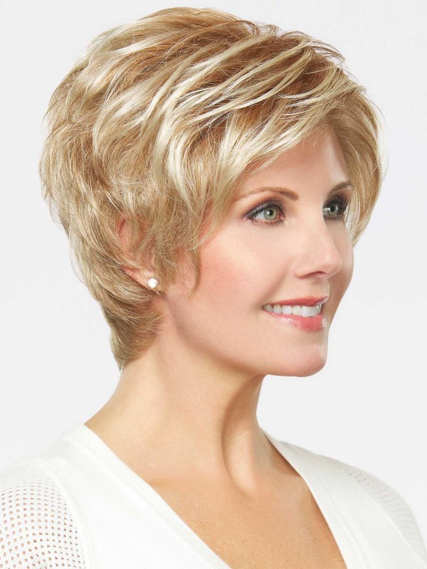 Short Wigs Blonde Layered Capless Synthetic Wigs