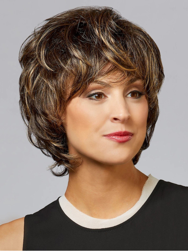 Short Layered Capless Straight Synthetic Wigs