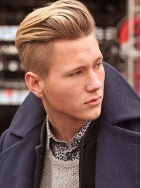 Dark Blonde Short Straight Human Hair Men Toupee Mtoup201111