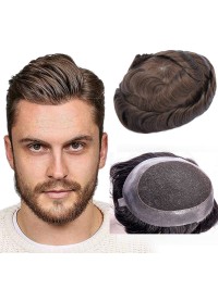 Short Straight Human Hair Men Toupee Mtoup201138