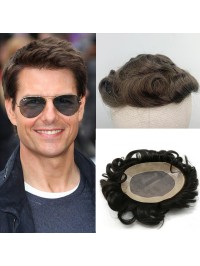 Short Straight Human Hair Men Toupee Mtoup201141