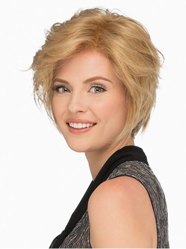 Blonde Bobs Wavy 8" Cheap Human Hair Wigs