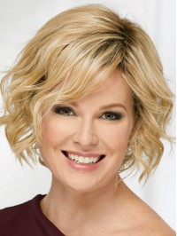 10" Chin Length Blonde Wavy Beautiful Bob Wigs