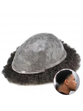 PU Afro Toupee For Black Men Human Hair African Am...