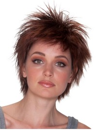 Exquisite Auburn Layered Straight Short Wigs