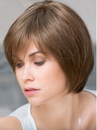 Refreshing Straight Brown Remy Human Hair Mono Hair Piece