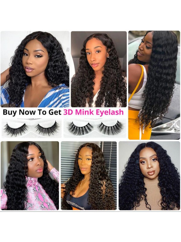 Deep Wave Weave Human Hair 3 Bundles With 6x6 Lace Closure