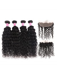 Malaysian Virgin Hair 4pcs Natural Wave with 13*4 Lace Frontal