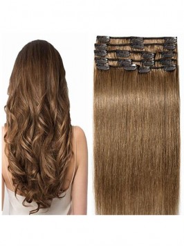 Clip In Hair Extensions Human Hair Double Drawn Hu...