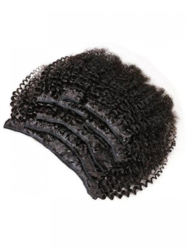 African American Afro Kinky Curly Clip In Human Hair Extensions