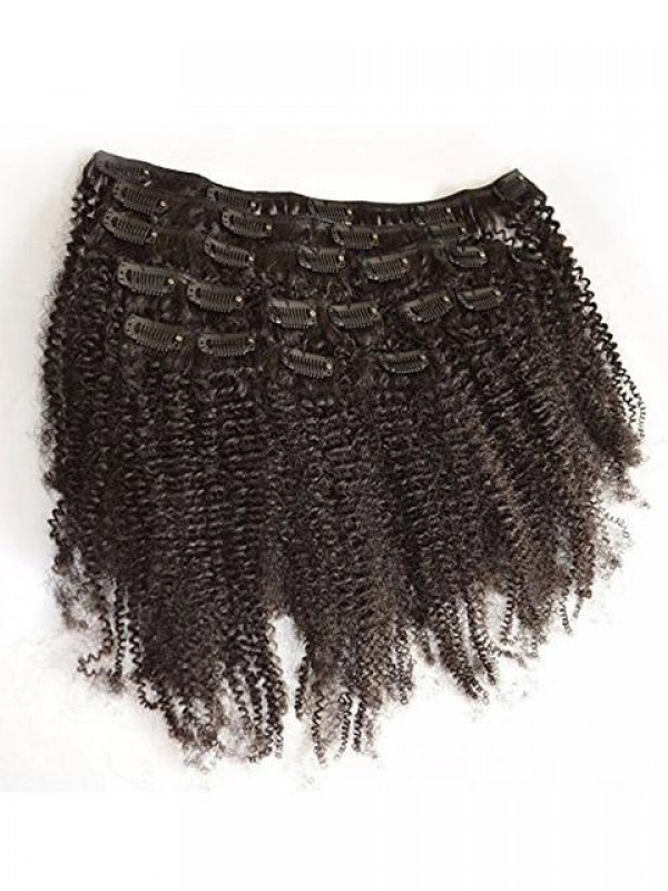 Afro Kinky Curly Clip In Human Hair Extension Virgin Mongolian Human Hair