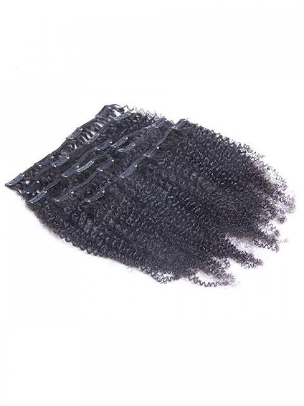 Virgin Afro Kinky Curly Human Hair Clip In Full Head