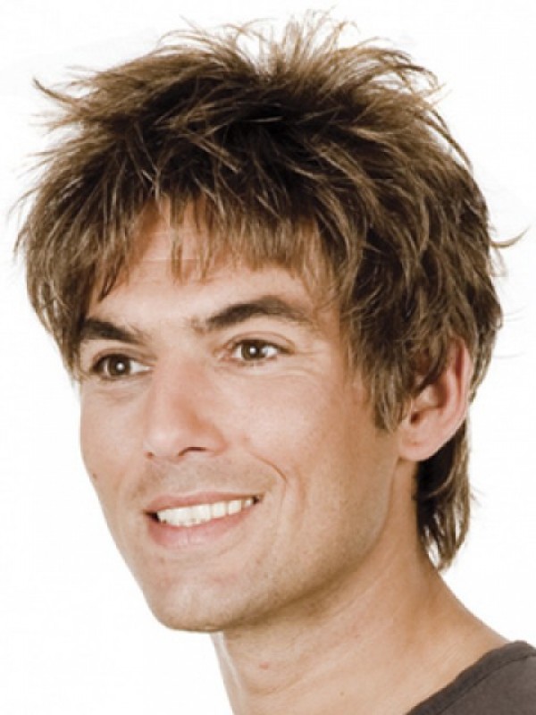 Short Straight  Human  Mens Wigs