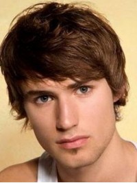 Short Wavy Lace Human  Mens Wigs