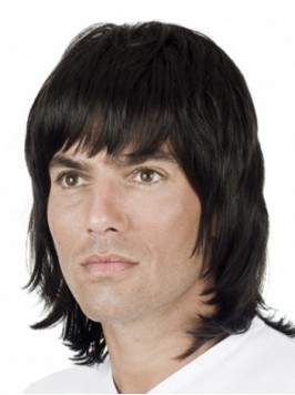 Medium Straight  Human  Men Wigs