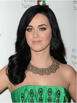 Katy Perry Long Wavy Lace Front Human Hair Wigs Wi...