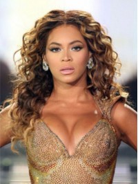 Beyonce Central Parting Long Wavy Lace Front Human Hair Wigs