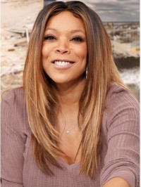 Wendy Williams Central Parting Long Straight Ombre Human Hair Wigs