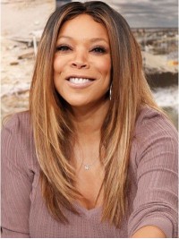 Wendy Williams Central Parting Long Straight Ombre Human Hair Wigs