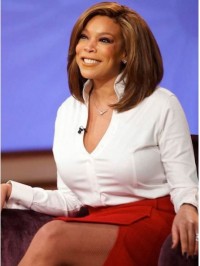 Wendy Williams Straight Short Lace Front Human Hair Wigs With Side Bangs