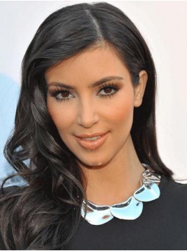 Kim Kardashian Wavy Long Lace Front Human Hair Wig...