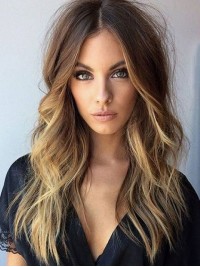 Long Wavy Ombre Human Wig