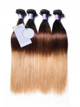 4 Bundles T1B/4/27 Ombre Straight Human Virgin Hai...