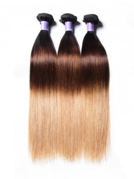 3 Bundles Three Tone Ombre Straight Human Virgin H...