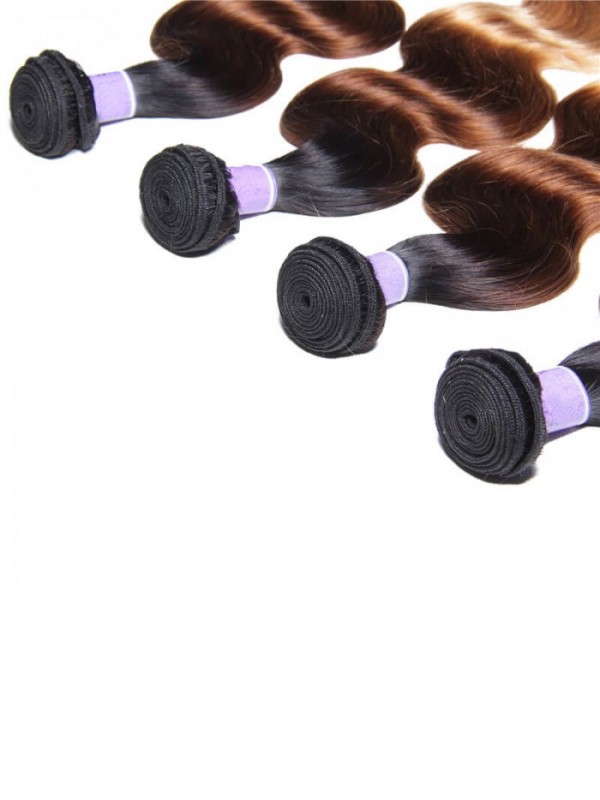 4 Bundles T1B/4/27 Ombre Body Virgin Human Hair