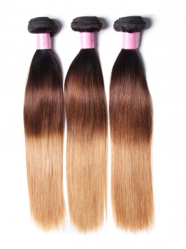 3 Bundles Brazilian Ombre Straight Human Virgin Ha...