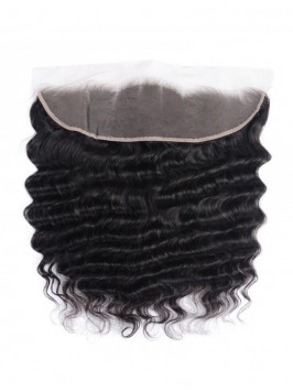 Deep Wave Wave Virgin Human Hair Lace Frontal Clos...