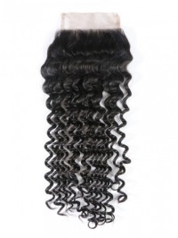 Virgin Hair Closure Free Part Deep Wave Lace Closure