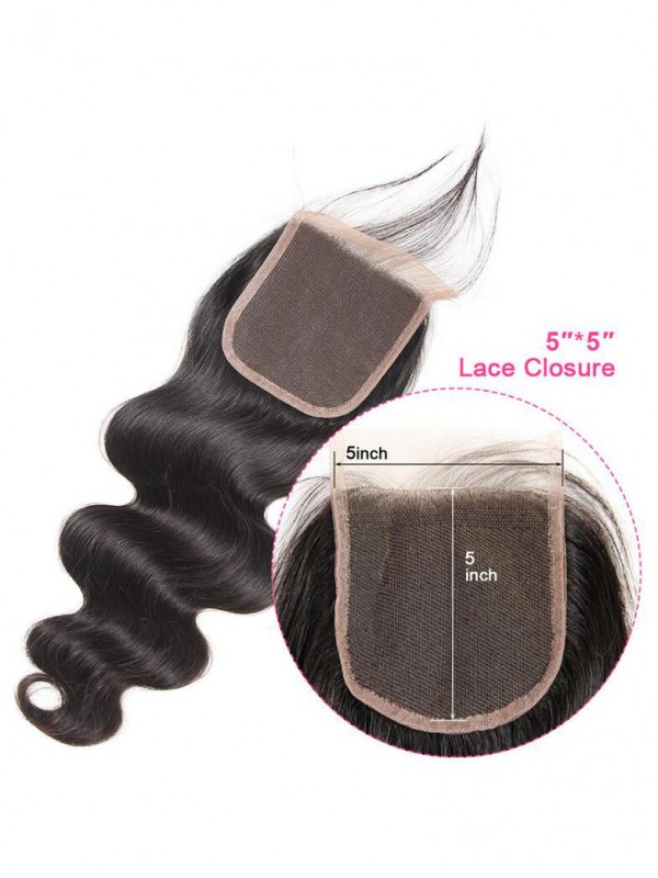 Body Wave 5x5 Lace Closure Human Hair Swiss Lace Closure