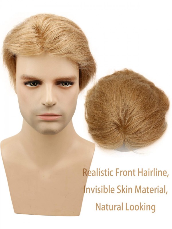 Men’s Toupee Thin Skin Hair Pieces 10"x8"