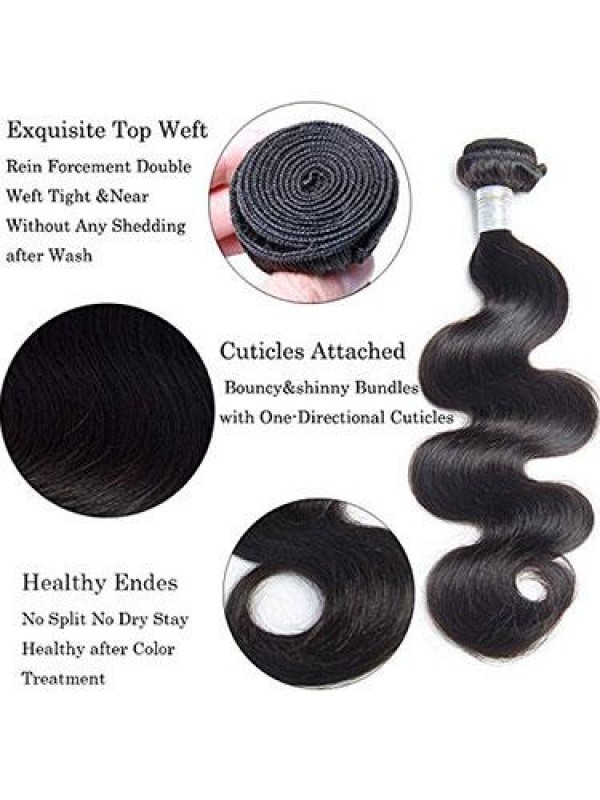 1 Bundle Body Wave Virgin Silky Remy Human Hair Extensions